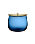 Beret Storage Box Small with Brass Lid Cobalt