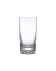 NUDE Ace high ball glasses with golf pattern on the bottom empty
