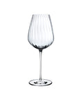 NUDE Round Up white wine glass, a lead-free crystal wine glass with a rounded rippled design, presented on white background