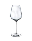 NUDE Round Up red wine glass, a lead-free crystal wine glass with a rounded rippled design, presented on white background