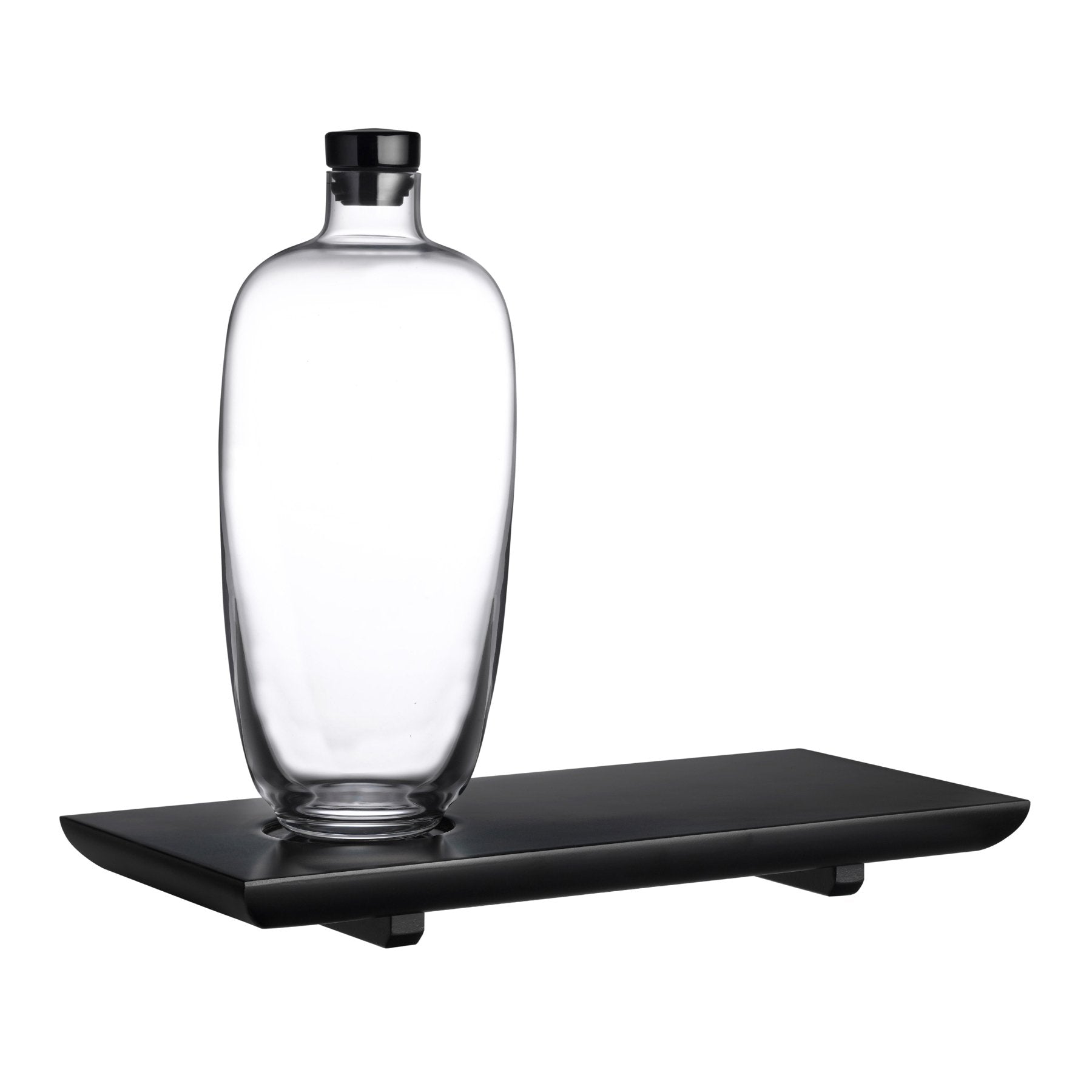 Nude Glas Whisky bottle Tall with wooden tray