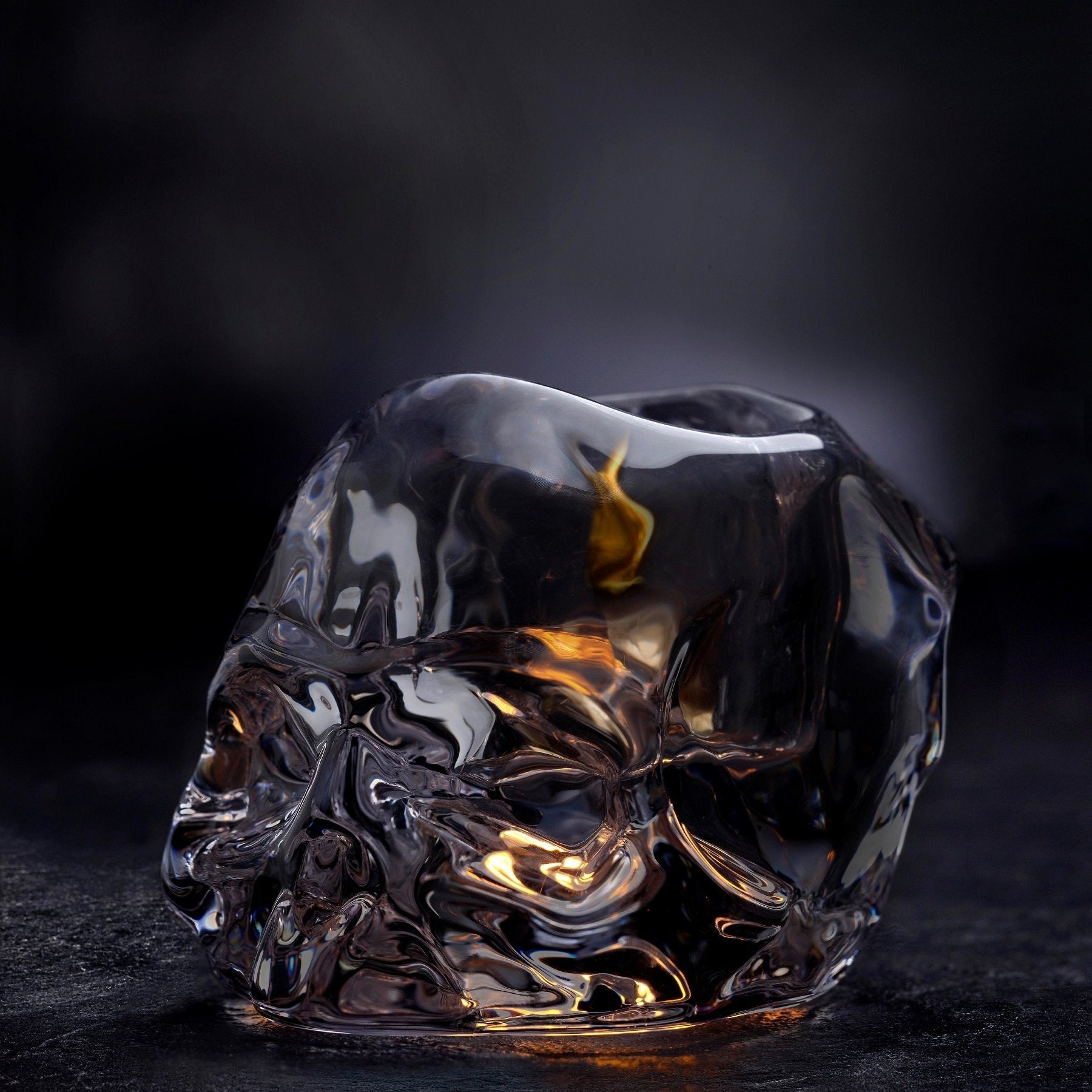 Nude Glass Memento Mori tealight holder lifestyle