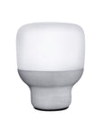 Smooth Lamp in Opaque Glass with Stone Base