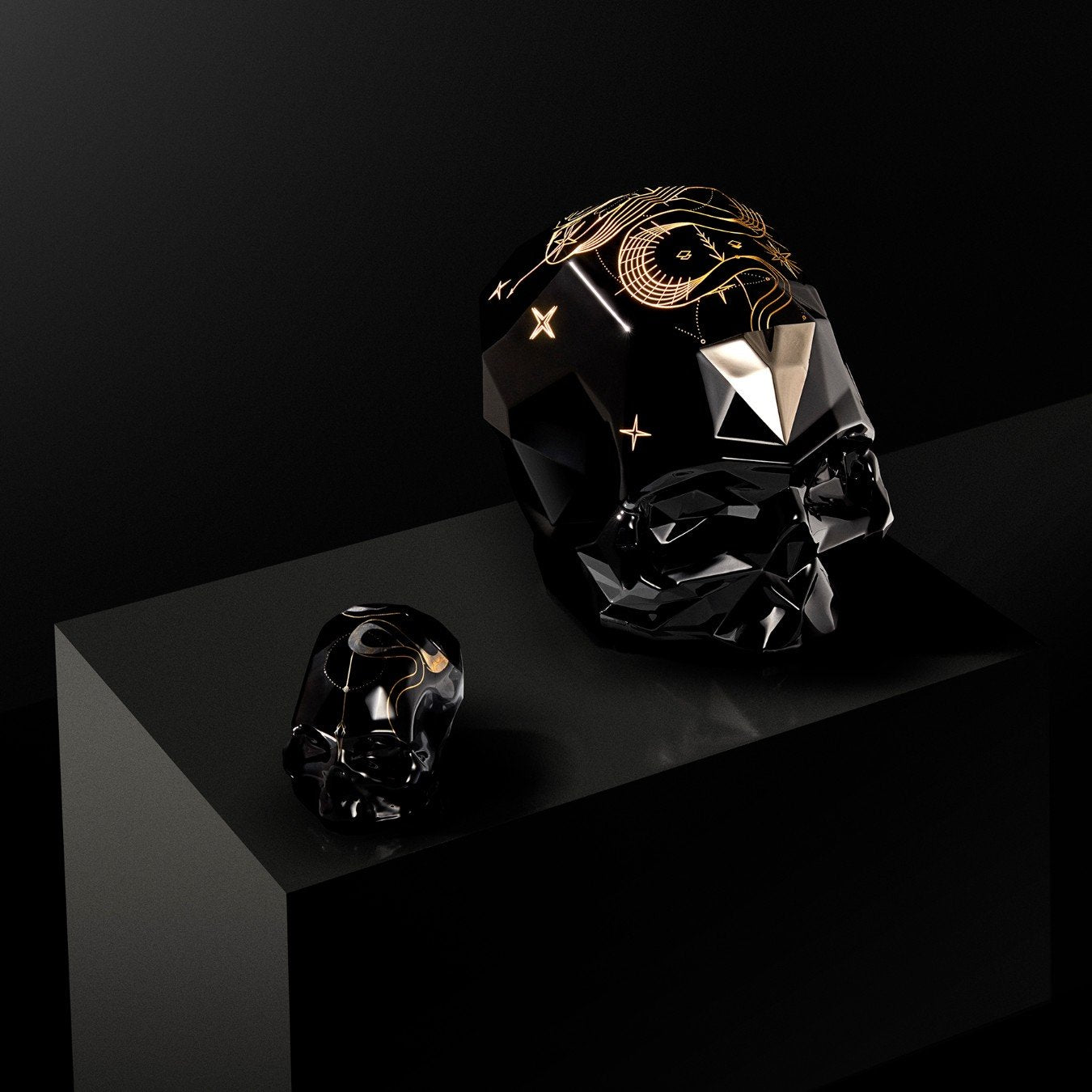 Memento Mori Rock & Pop Faceted Skull Large by Erensu Ekmekçiler