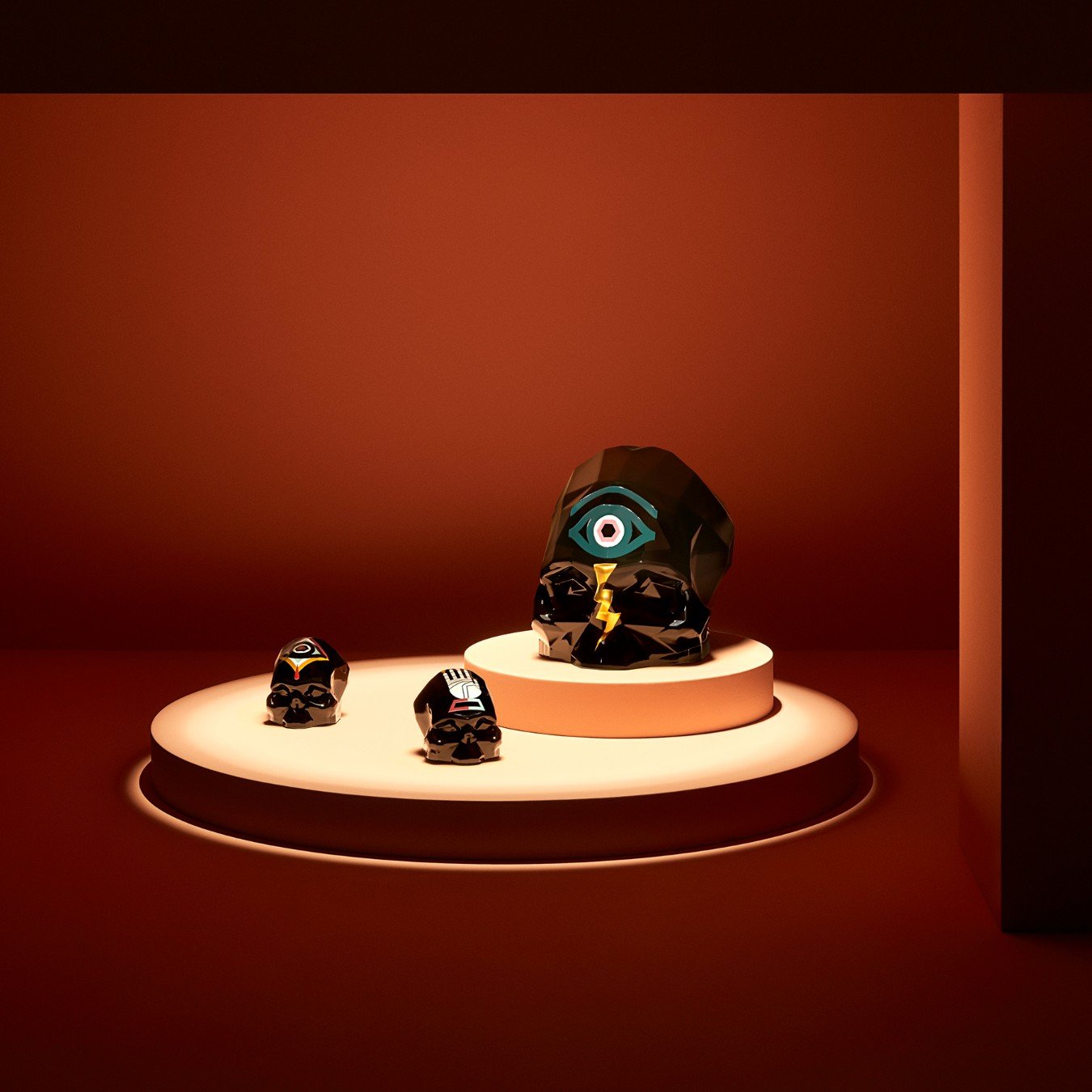 Memento Mori Rock & Pop Faceted Skull Large by Luca Font