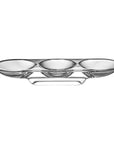 Nude Glass Silhouette Compartment Tray 3 sections curved in clear lead-free glass