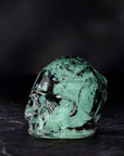 Memento Mori Faceted Skull Luminous Green Small