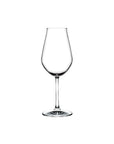 Empty NUDE Salute sherry glass with a compact tulip-shaped bowl, narrowed rim and slender crystal stem