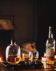 Malt Whiskey Bottle with Wooden Tray