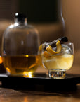 Malt Whiskey Bottle with Wooden Tray