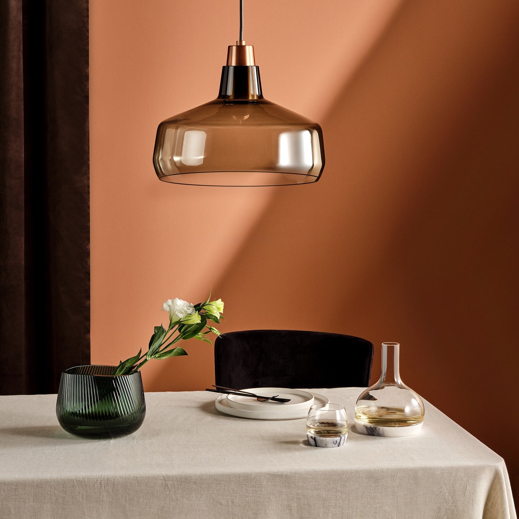 Mono Lamp Smoke with Copper Socket Wide